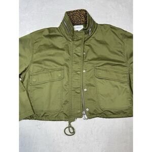 Current/Elliott Women's Green Cropped Field Military Jacket Sz 2 fits like US 6